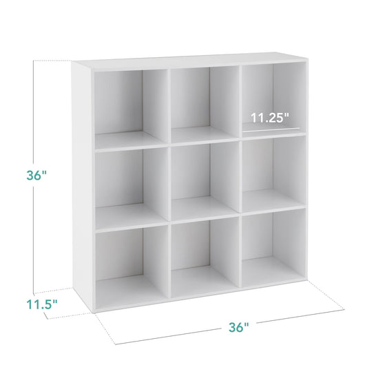 9-Cube Bookshelf Storage Display w/ 3 Removable Panels, Customizable Design