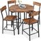 5-Piece Modern Round Counter Height Dining Set w/ 4 Chairs