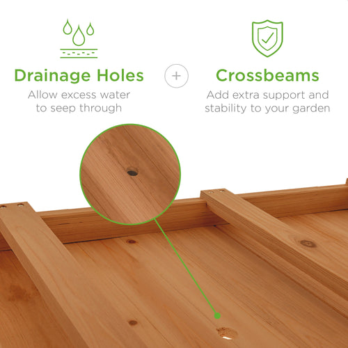 Mobile Raised Garden Bed Elevated Planter w/ Wheels, Shelf - 48x24x32in
