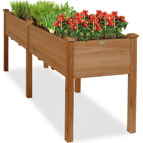 Raised Garden Bed, Elevated Wood Garden Planter Stand - 72x24x30in