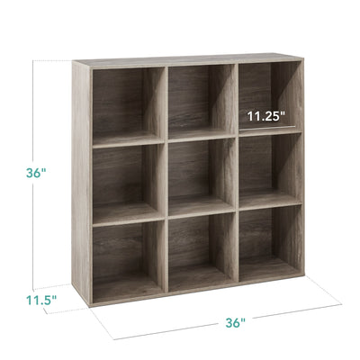 9-Cube Bookshelf Storage Display w/ 3 Removable Panels, Customizable Design