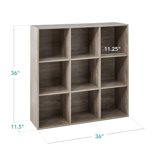 9-Cube Bookshelf Storage Display w/ 3 Removable Panels, Customizable Design