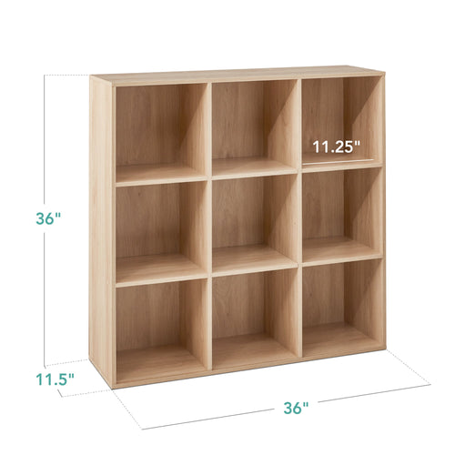 9-Cube Bookshelf Storage Display w/ 3 Removable Panels, Customizable Design
