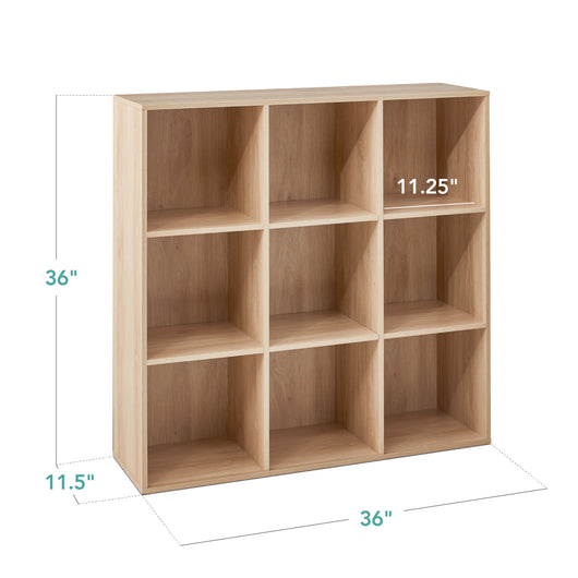 9-Cube Bookshelf Storage Display w/ 3 Removable Panels, Customizable Design