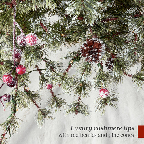 Pre-Lit Premium Semi-Flocked Cashmere Christmas Tree