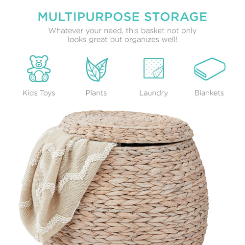 Multipurpose Hyacinth Storage Tote Basket