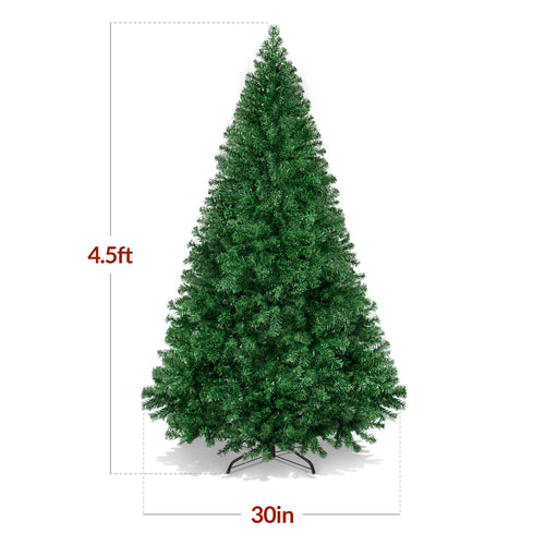 Artificial Green Christmas Tree, Unlit Pine Design w/Easy Assembly