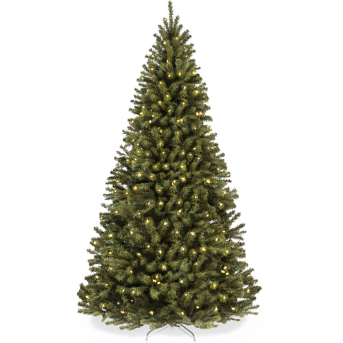 Pre-Lit Artificial Green Spruce Christmas Tree, w/Easy Assembly