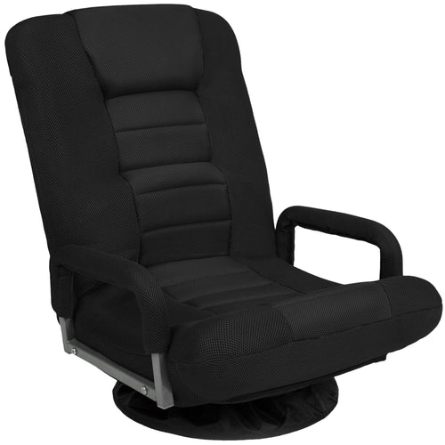 Gaming Floor Chair w/ 360-Degree Swivel, Armrest, Adjustable Backrest