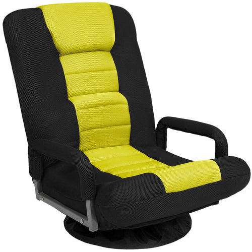 Gaming Floor Chair w/ 360-Degree Swivel, Armrest, Adjustable Backrest