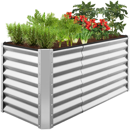 Outdoor Raised Metal Garden Bed for Vegetables, Flowers, Herbs - 4x2x2ft