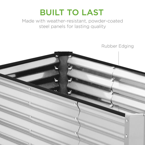 Outdoor Raised Metal Garden Bed for Vegetables, Flowers, Herbs - 4x2x2ft