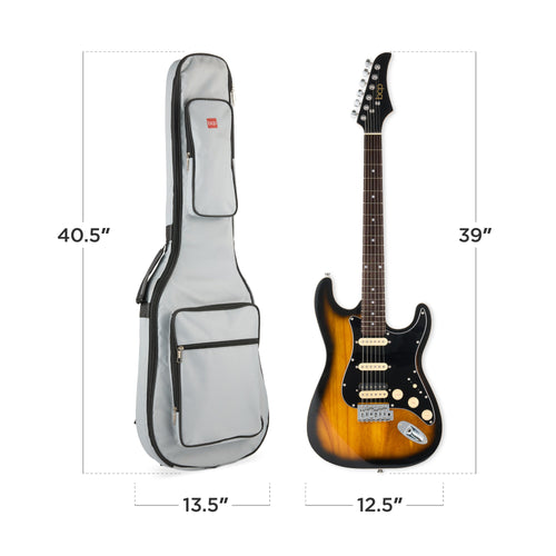 Beginner Electric Guitar Kit w/ Headphone Amp, Padded Gig Bag, Headphones