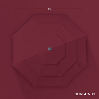 3-Tier Solar Patio Umbrella w/ LED Lights, Tilt Adjustment, Crank - 10ft