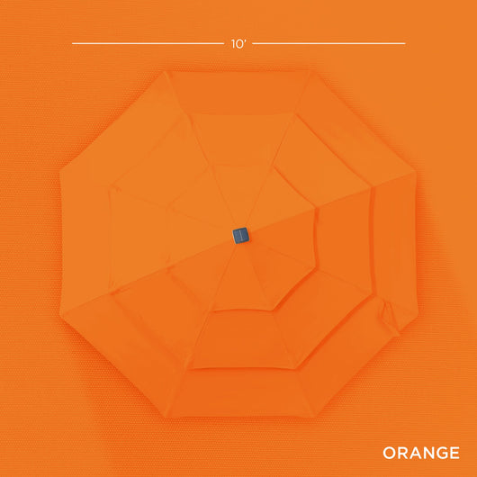 3-Tier Solar Patio Umbrella w/ LED Lights, Tilt Adjustment, Crank - 10ft