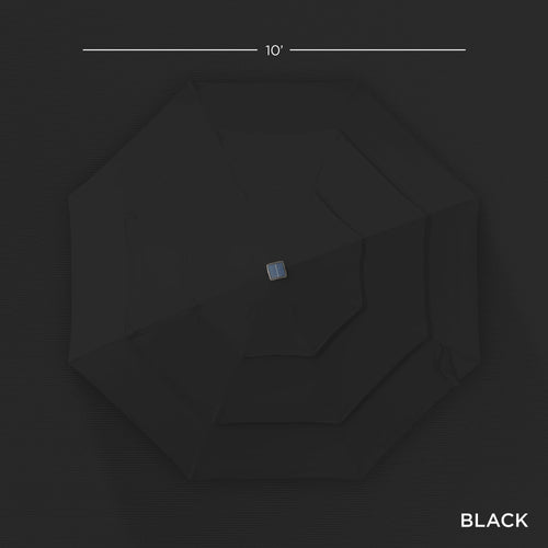 3-Tier Solar Patio Umbrella w/ LED Lights, Tilt Adjustment, Crank - 10ft