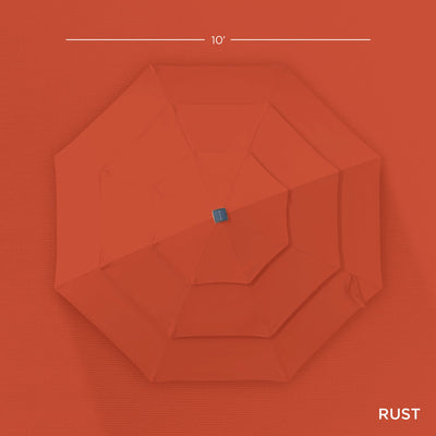 3-Tier Solar Patio Umbrella w/ LED Lights, Tilt Adjustment, Crank - 10ft