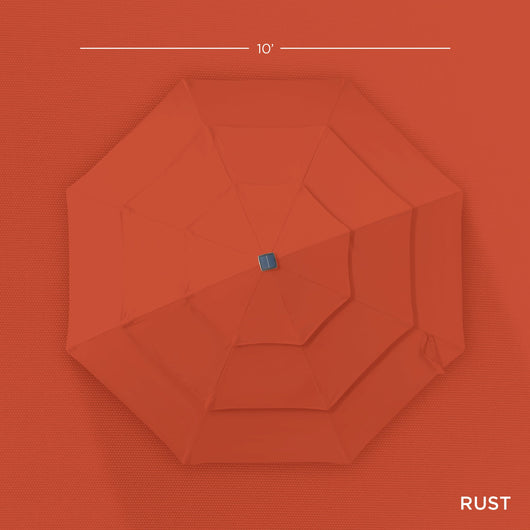 3-Tier Solar Patio Umbrella w/ LED Lights, Tilt Adjustment, Crank - 10ft