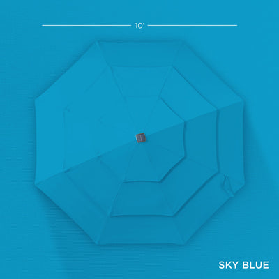 3-Tier Solar Patio Umbrella w/ LED Lights, Tilt Adjustment, Crank - 10ft