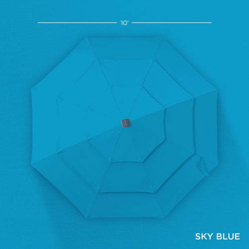 3-Tier Solar Patio Umbrella w/ LED Lights, Tilt Adjustment, Crank - 10ft