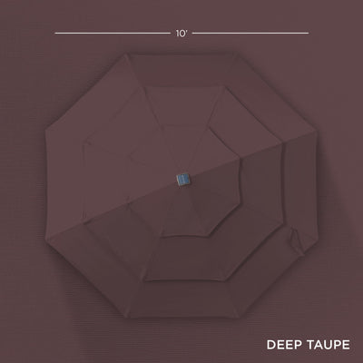 3-Tier Solar Patio Umbrella w/ LED Lights, Tilt Adjustment, Crank - 10ft