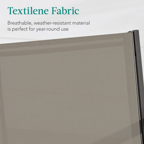 4-Piece Textilene Outdoor Conversation Set w/ Cushions, Table