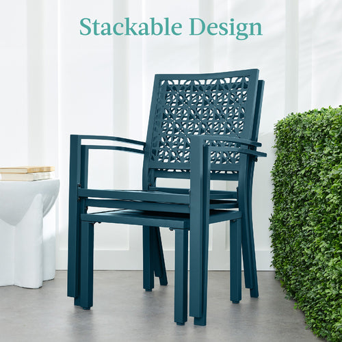 3-Piece Stackable Steel Outdoor Conversation Bistro Set