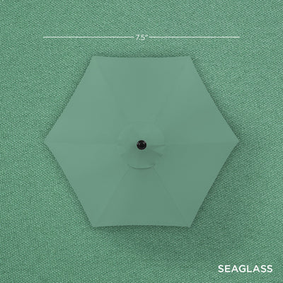 Outdoor Market Patio Umbrella w/ Push Button Tilt, Crank Lift - 7.5ft