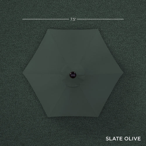 Outdoor Solar Patio Umbrella w/ Push Button Tilt, Crank Lift - 7.5ft