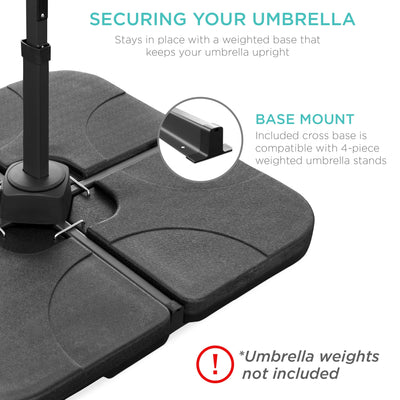 360-Degree Solar LED Cantilever Offset Patio Umbrella w/ Tilt - 10ft