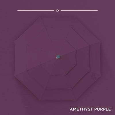 3-Tier Solar Patio Umbrella w/ LED Lights, Tilt Adjustment, Crank - 10ft