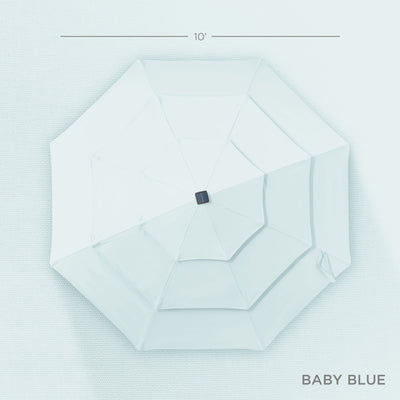 3-Tier Solar Patio Umbrella w/ LED Lights, Tilt Adjustment, Crank - 10ft