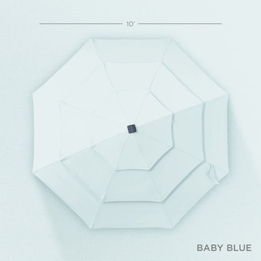 3-Tier Solar Patio Umbrella w/ LED Lights, Tilt Adjustment, Crank - 10ft