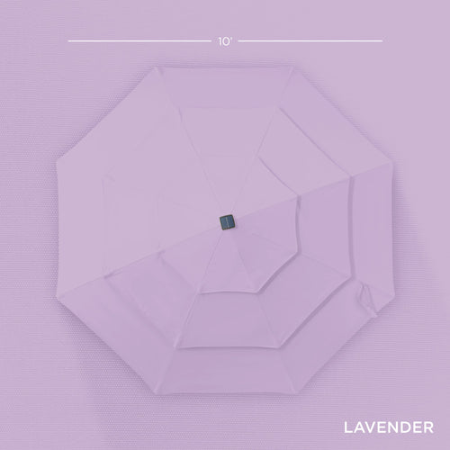 3-Tier Solar Patio Umbrella w/ LED Lights, Tilt Adjustment, Crank - 10ft