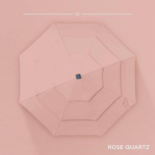 3-Tier Solar Patio Umbrella w/ LED Lights, Tilt Adjustment, Crank - 10ft