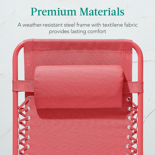 Monochromatic Zero Gravity Patio Chair Recliner w/ Side Tray, Headrest