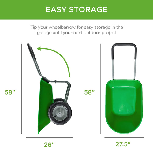 Dual-Wheel Wheelbarrow Garden Cart