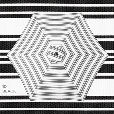 Outdoor Steel Striped Market Patio Umbrella w/ Tilt, Crank Lift - 10ft