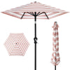 Outdoor Steel Striped Market Patio Umbrella w/ Tilt, Crank Lift - 10ft