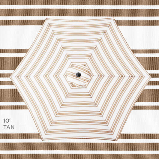 Outdoor Steel Striped Market Patio Umbrella w/ Tilt, Crank Lift - 10ft