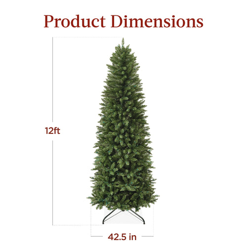 Prelit Spruce Pencil Christmas Tree w/ Incandescent Lights