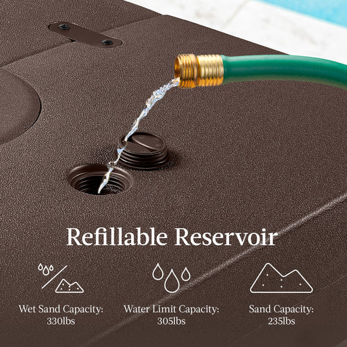 Fillable Heavy-Duty Cantilever Umbrella Base w/ 330lb Capacity