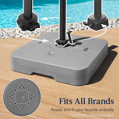 Fillable Heavy-Duty Cantilever Umbrella Base w/ 330lb Capacity