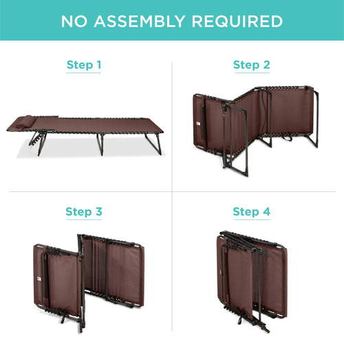 Portable Patio Chaise Lounge Chair Outdoor Recliner w/ Pillow