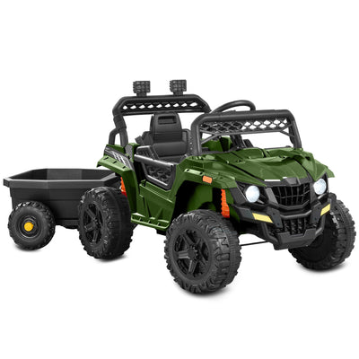 12V Kids Ride-On UTV and Trailer w/Parent Remote Control, LED Lights