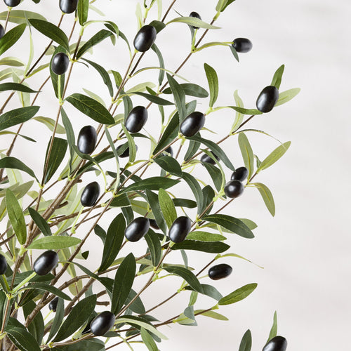 Artificial Olive Tree, Lifelike Faux Tree w/ White Pot, Decorative Olives