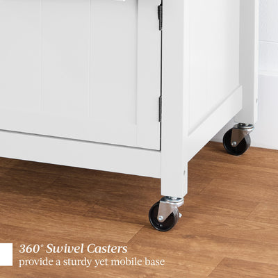 Rolling Kitchen Island Cart, Cabinet w/Drawer, Sliding Tray, Outlet