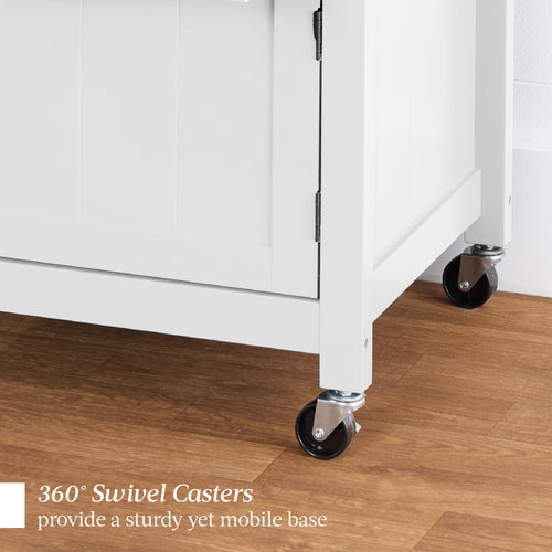 Rolling Kitchen Island Cart, Cabinet w/Drawer, Sliding Tray, Outlet