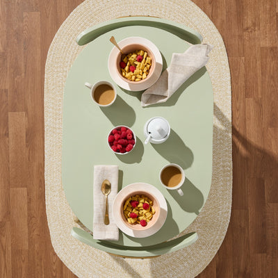 3-Piece Oval Dining Table Set, Small Kitchen Set w/ 2 Chairs