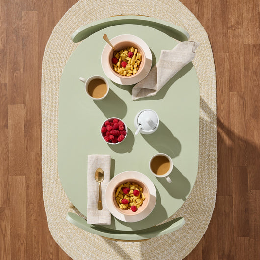 3-Piece Oval Dining Table Set, Small Kitchen Set w/ 2 Chairs